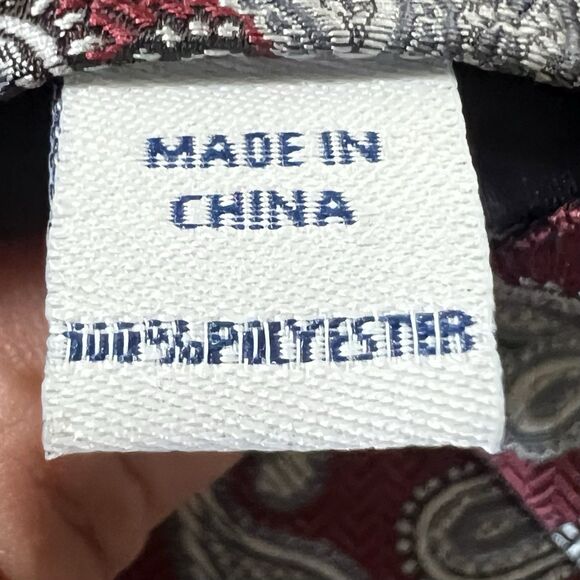 Croft & Barrow One Size Mens Tie Maroon and Gray 56”x 3” - Picture 9 of 11